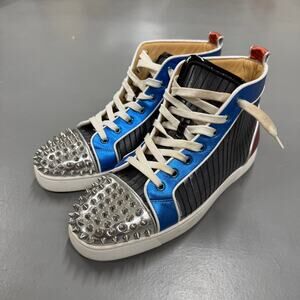 Christian Louboutin Lou Spike High Red Bottom Sneakers Size 43